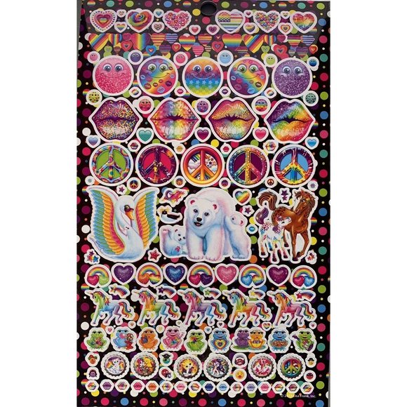NEW Lisa Frank 600 Count Neon Rainbow Funky Sparkly Holo Unused Sticker Book - Picture 4 of 8
